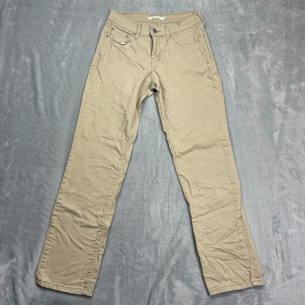 Levi's‎ 505 Straight Jeans Womens 27x32 (26x30) Beige Denim Mid-Rise White Tab